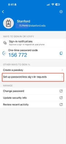 set up passwordless sign-in requests