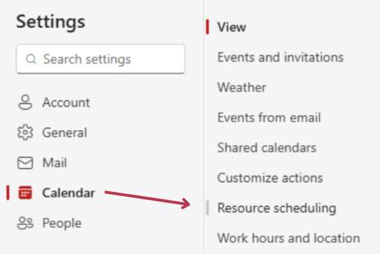 Calendar to resource scheduling