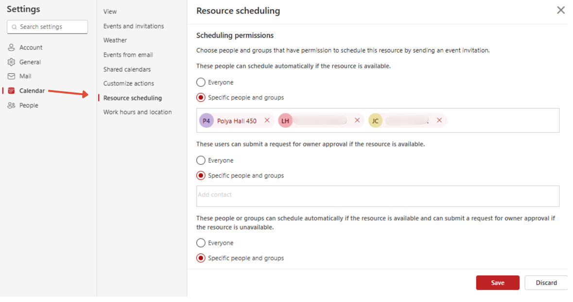 Resource scheduling view