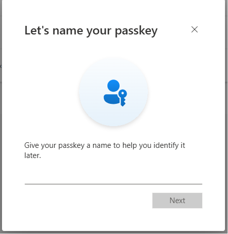 Let's name your passkey