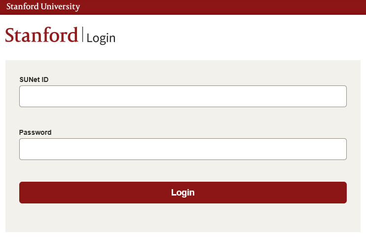 Stanford login page.
