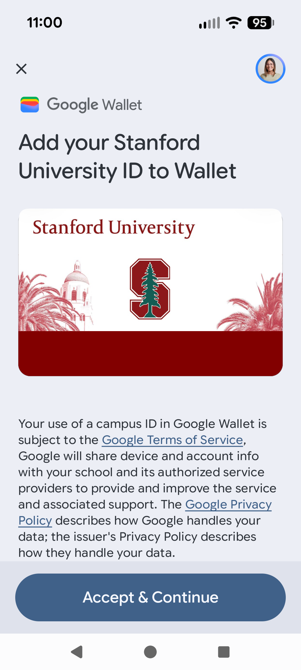 Add pass to Google Wallet prompt.