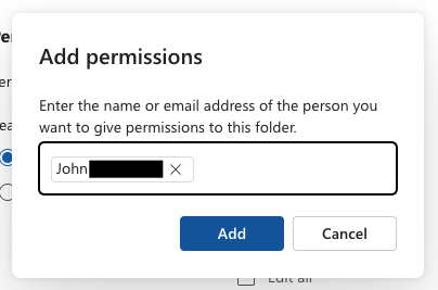 Search and select the person to whom you want to delegate access
