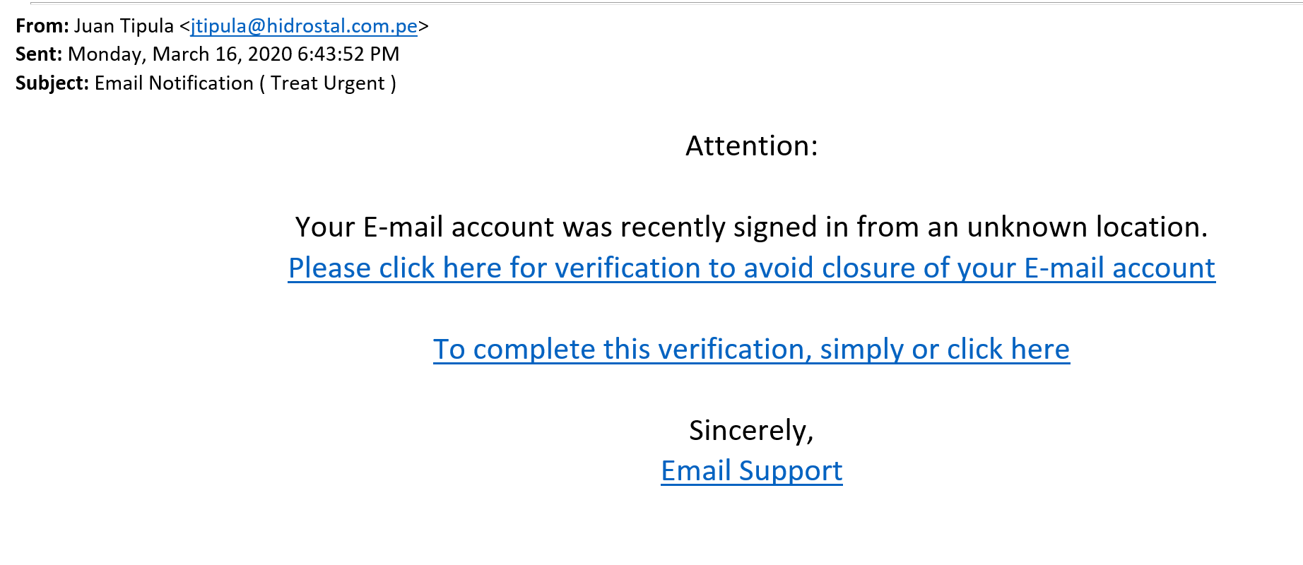 email scam alert