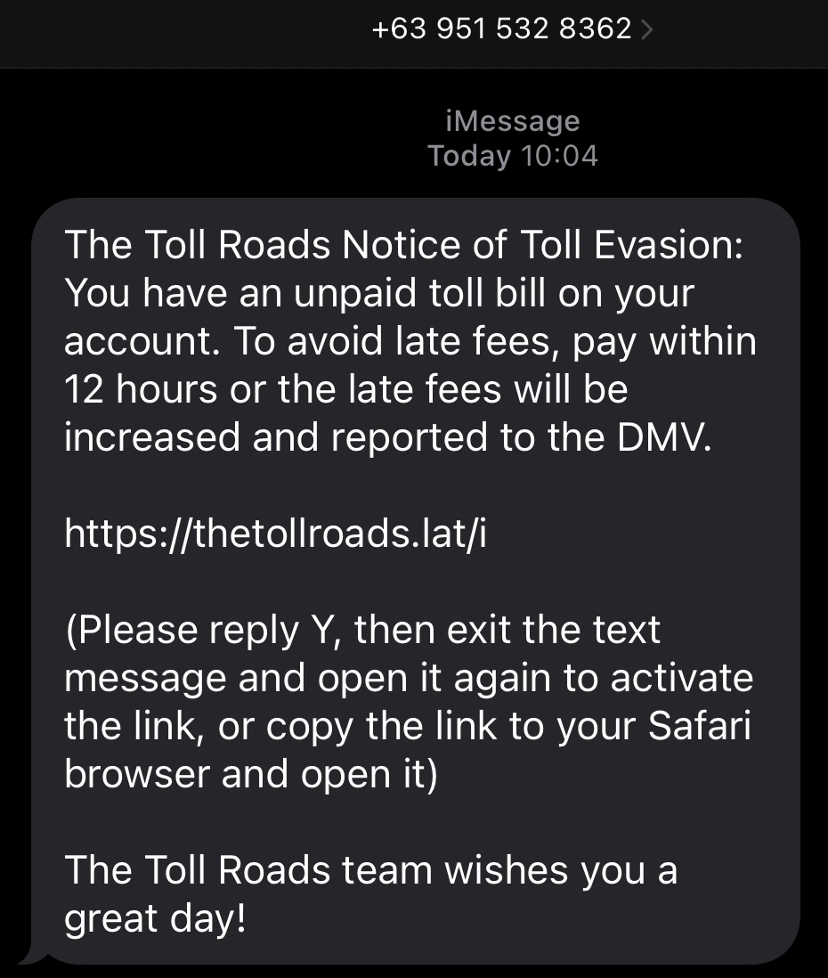 Toll Smishing