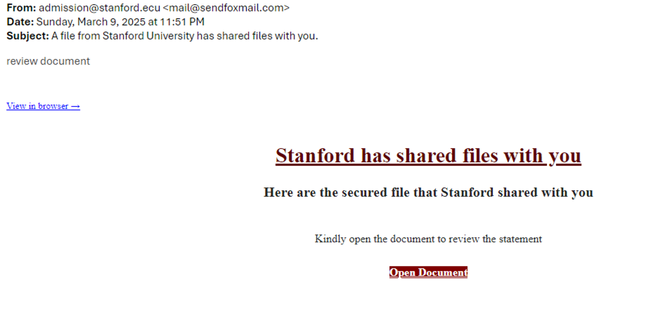 A file from Stanford University has shared files with you.