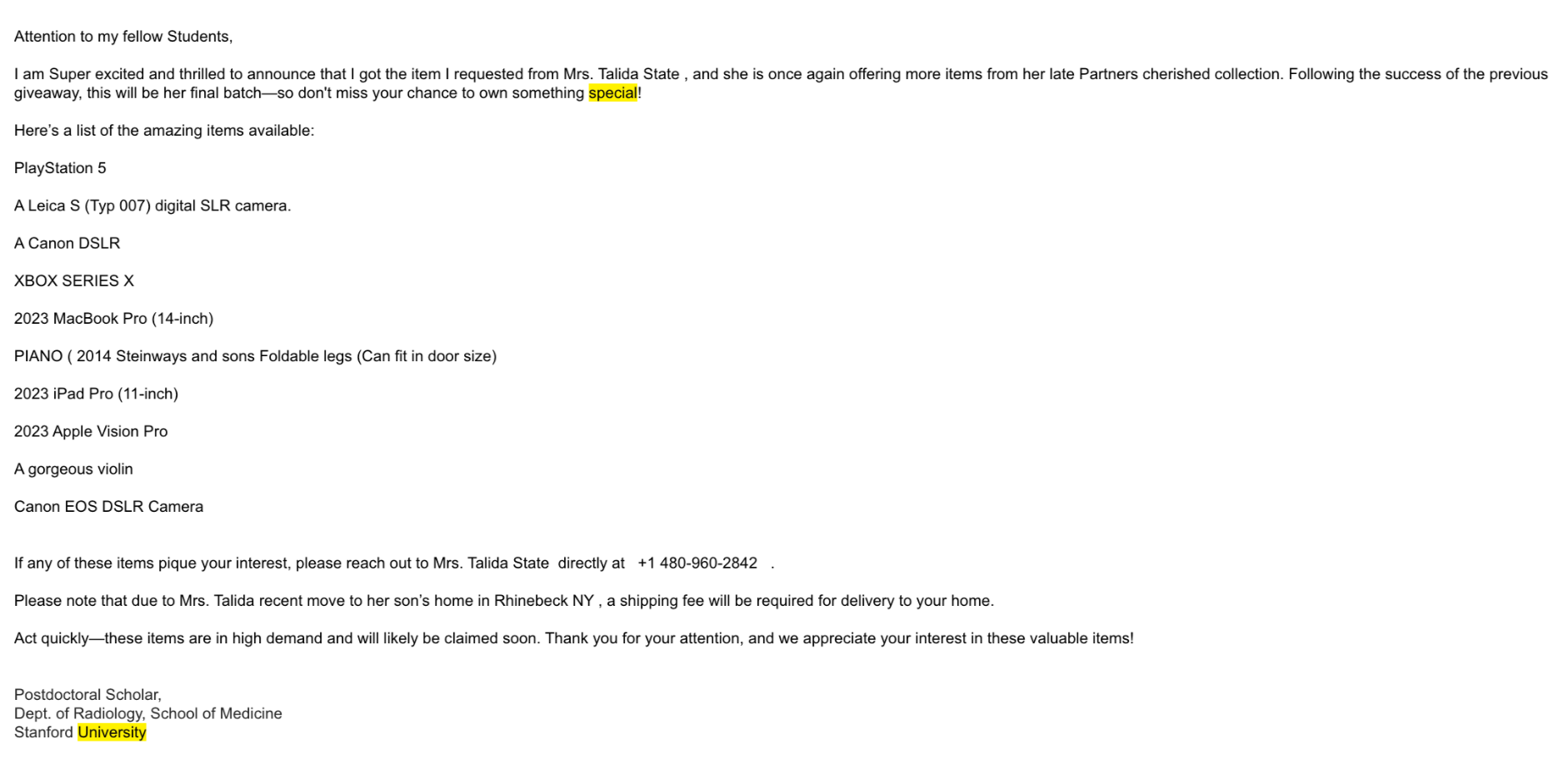 Stanford University 2026 Spring Special