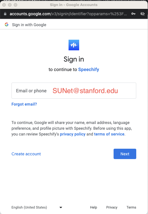 enter stanford email using sunetid