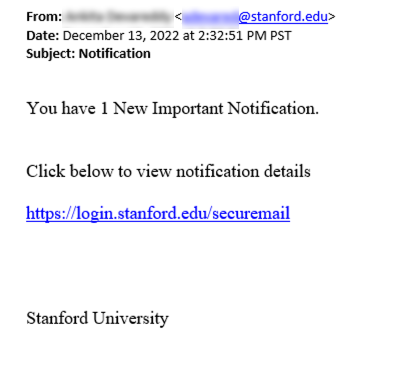 Email sent from compromised Stanford email account