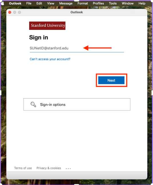 new login screen