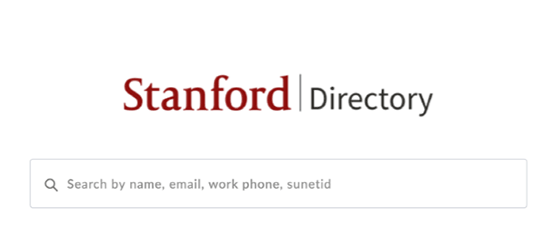 Stanford Directory logo and search box