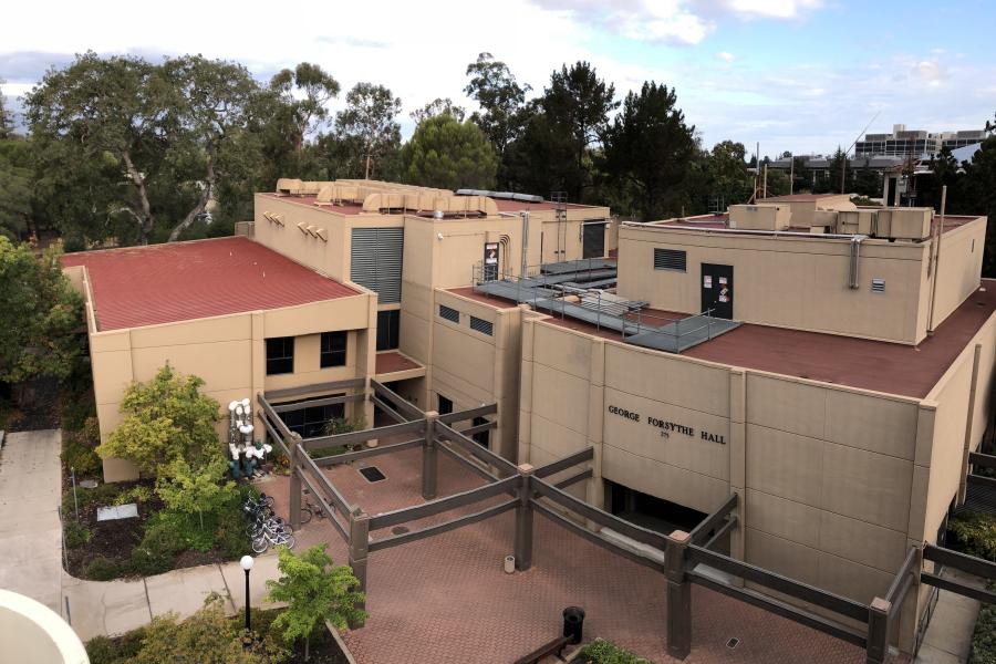 External view of Forsythe Hall at Stanford University