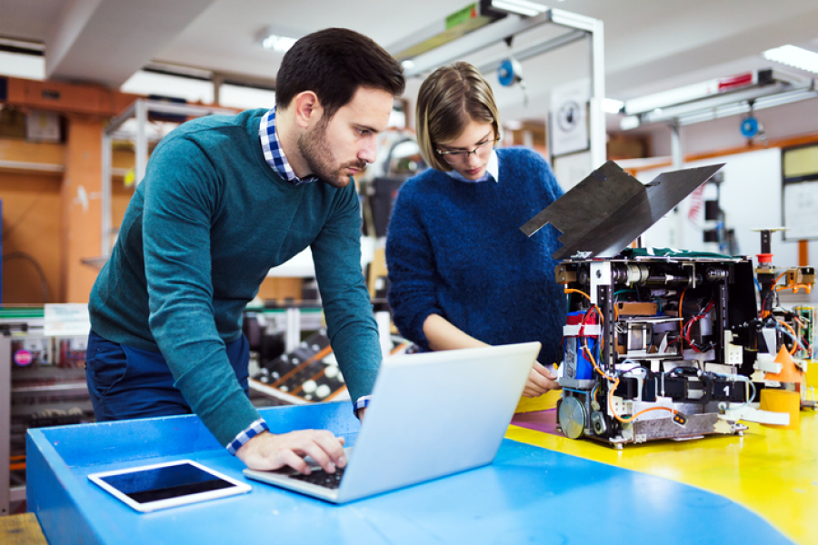 Image of students doing research