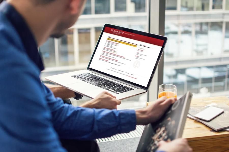 Photo of laptop with StanfordYou on the screen