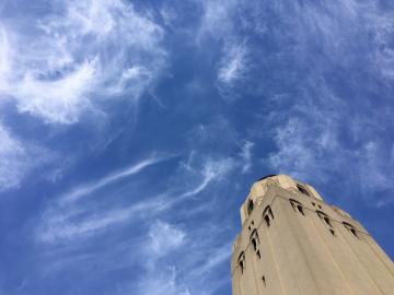 Picture of cloudy sky on campus